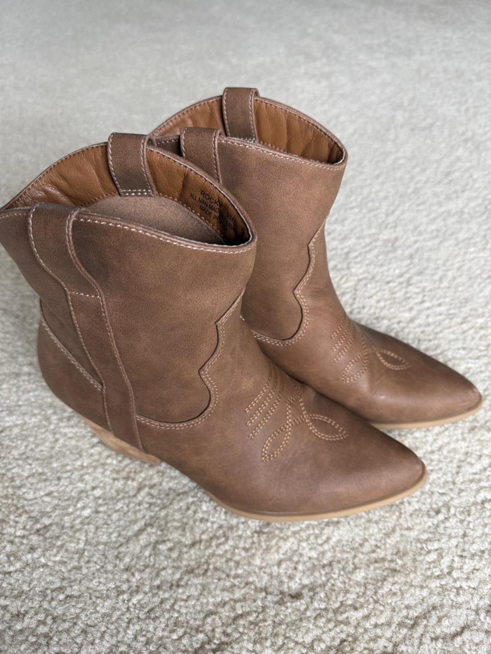 Rachel Zoe Tan Western Ankle Booties